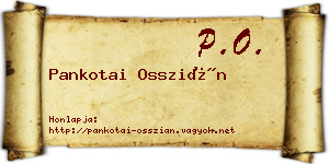 Pankotai Osszián névjegykártya